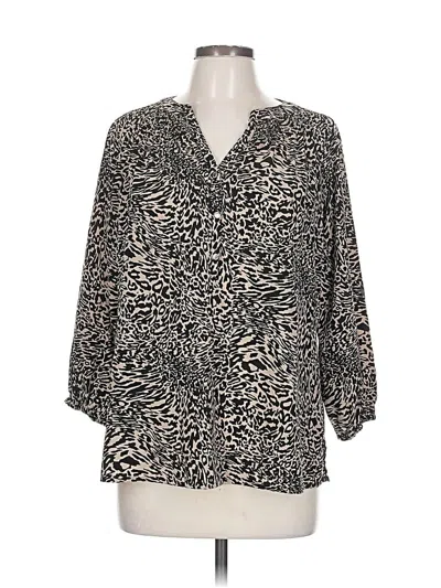 Pre-owned Dana Buchman 3/4 Sleeve Blouse In Black