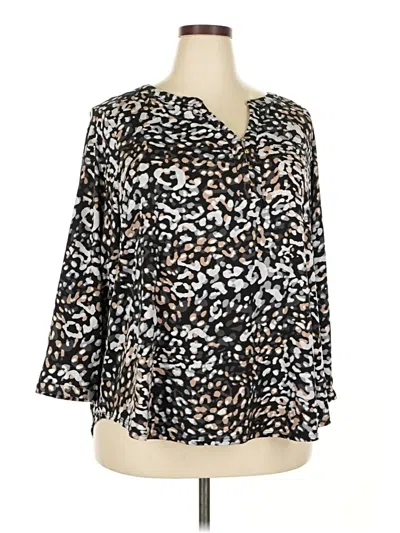 Pre-owned Dana Buchman 3/4 Sleeve Blouse In Black