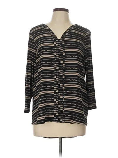 Pre-owned Dana Buchman 3/4 Sleeve Blouse In Black