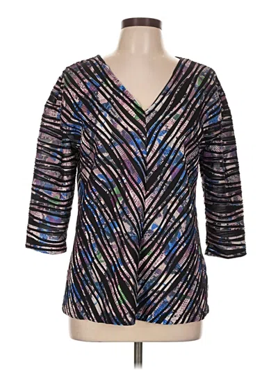 Pre-owned Dana Buchman 3/4 Sleeve Blouse In Black