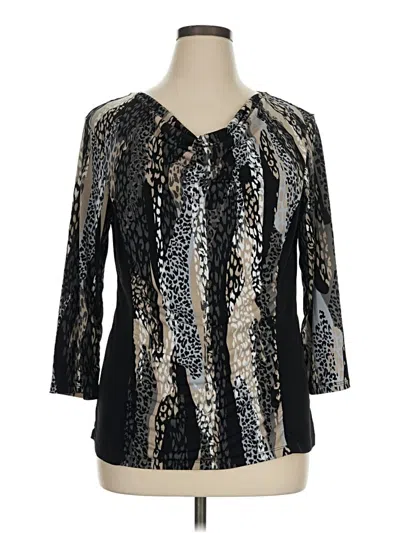 Pre-owned Dana Buchman 3/4 Sleeve Blouse In Black