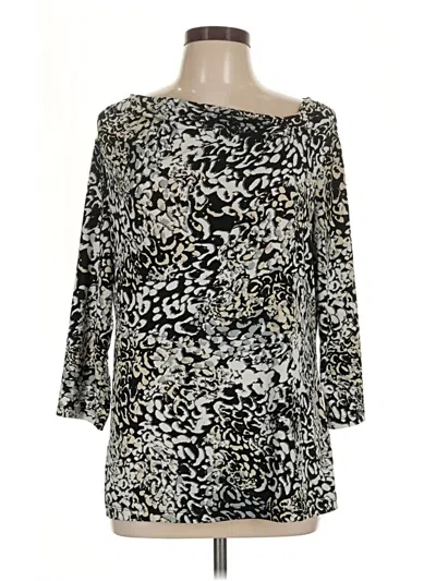 Pre-owned Dana Buchman 3/4 Sleeve Blouse In Black