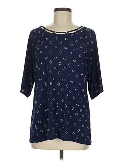 Pre-owned Dana Buchman 3/4 Sleeve Blouse In Blue