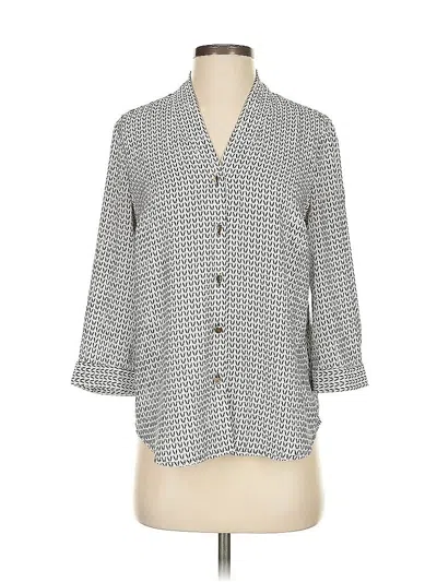 Pre-owned Dana Buchman 3/4 Sleeve Blouse In Gray