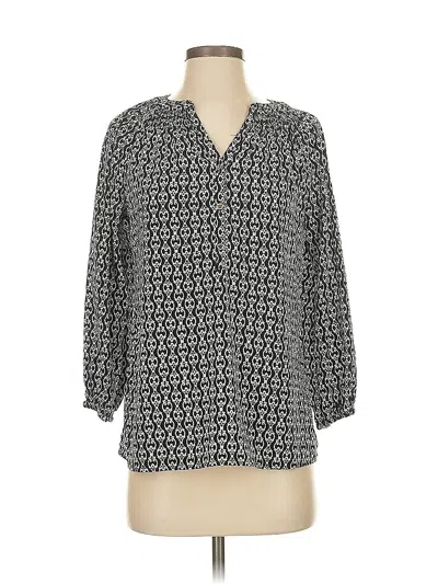 Pre-owned Dana Buchman 3/4 Sleeve Blouse In Gray