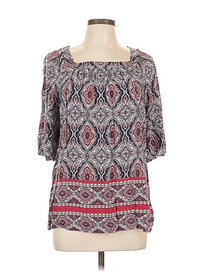 Pre-owned Dana Buchman 3/4 Sleeve Blouse In Gray