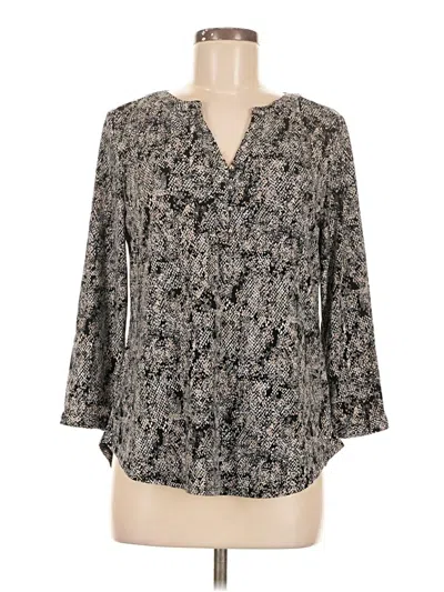 Pre-owned Dana Buchman 3/4 Sleeve Blouse In Gray