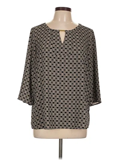 Pre-owned Dana Buchman 3/4 Sleeve Blouse In Gray