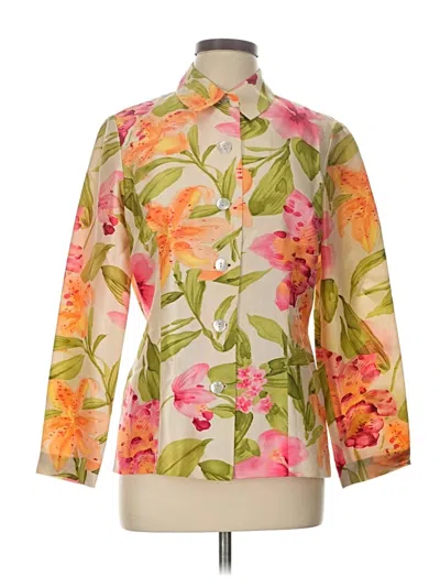 Pre-owned Dana Buchman 3/4 Sleeve Blouse In Orange
