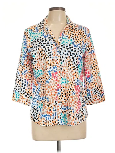 Pre-owned Dana Buchman 3/4 Sleeve Blouse In Orange