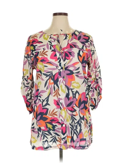 Pre-owned Dana Buchman 3/4 Sleeve Blouse In Pink