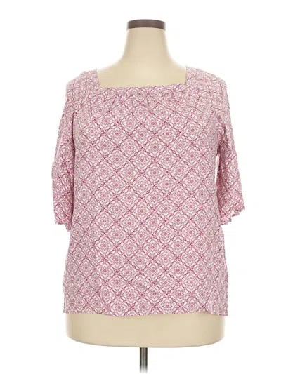 Pre-owned Dana Buchman 3/4 Sleeve Blouse In Pink