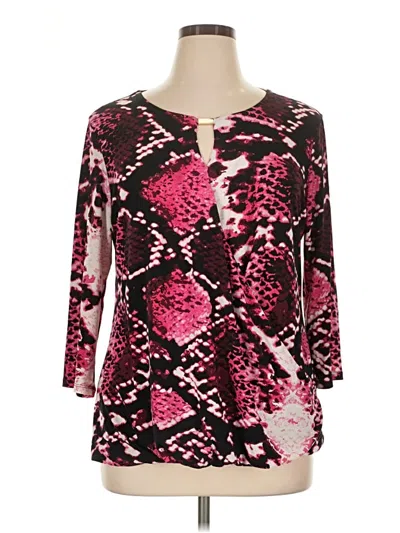 Pre-owned Dana Buchman 3/4 Sleeve Blouse In Pink