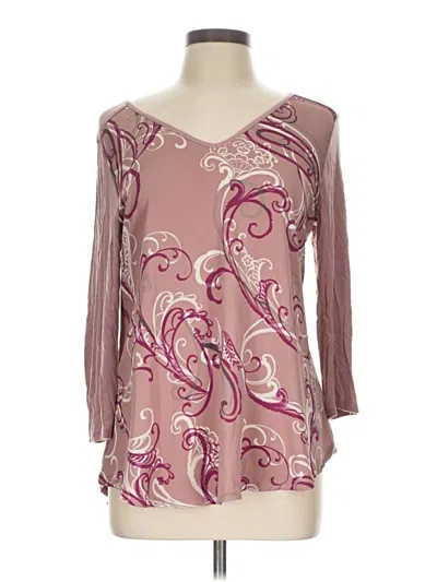 Pre-owned Dana Buchman 3/4 Sleeve Blouse In Pink