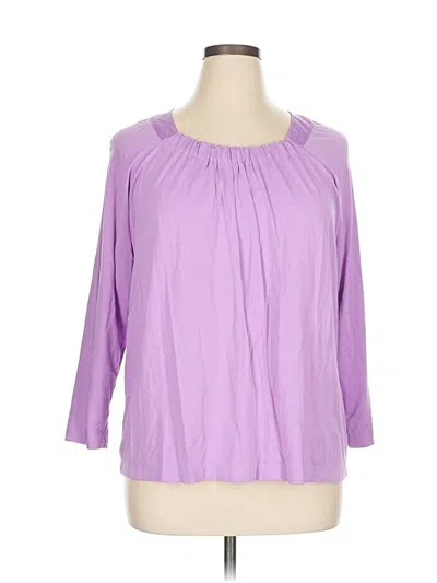 Pre-owned Dana Buchman 3/4 Sleeve Blouse In Purple