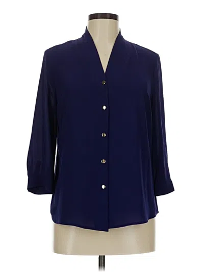 Pre-owned Dana Buchman 3/4 Sleeve Blouse In Purple