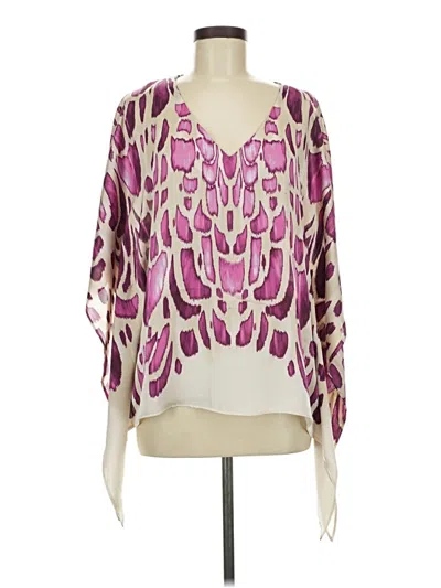 Pre-owned Dana Buchman 3/4 Sleeve Blouse In Purple
