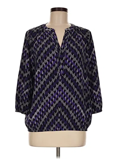 Pre-owned Dana Buchman 3/4 Sleeve Blouse In Purple