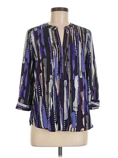 Pre-owned Dana Buchman 3/4 Sleeve Blouse In Purple
