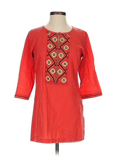 Pre-owned Dana Buchman 3/4 Sleeve Blouse In Red