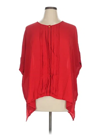 Pre-owned Dana Buchman 3/4 Sleeve Blouse In Red