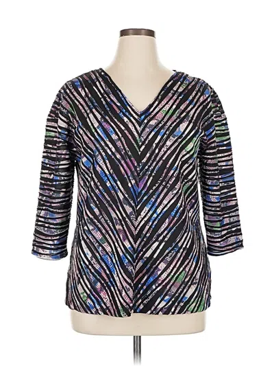 Pre-owned Dana Buchman 3/4 Sleeve Blouse In Silver