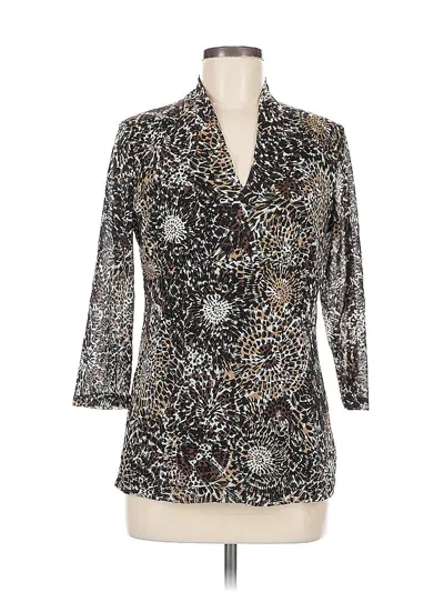 Pre-owned Dana Buchman 3/4 Sleeve Blouse In Silver