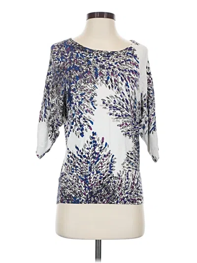 Pre-owned Dana Buchman 3/4 Sleeve Blouse In Silver