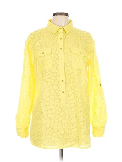 Pre-owned Dana Buchman 3/4 Sleeve Blouse In Yellow