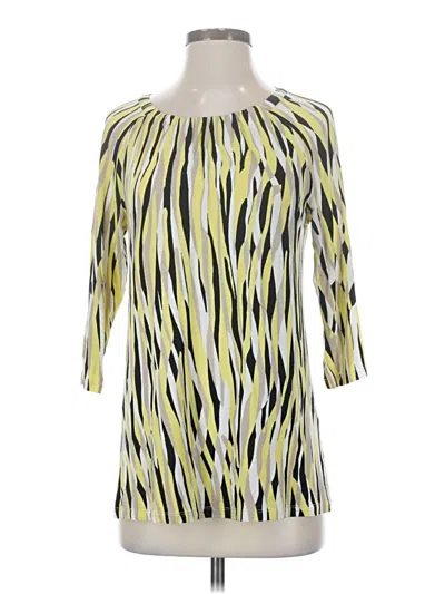 Pre-owned Dana Buchman 3/4 Sleeve Blouse In Yellow