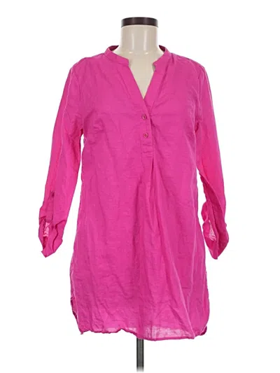 Pre-owned Dana Buchman 3/4 Sleeve Button Down Shirt In Pink