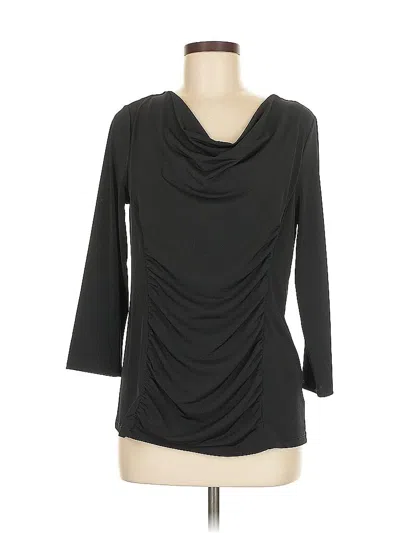 Pre-owned Dana Buchman 3/4 Sleeve Top Black Cowl Neck Tops