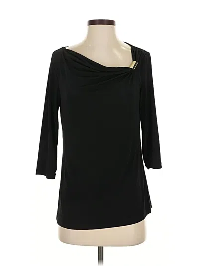 Pre-owned Dana Buchman 3/4 Sleeve Top Black Cowl Neck Tops