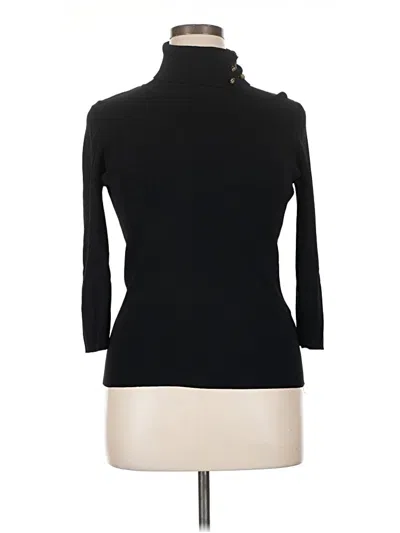 Pre-owned Dana Buchman 3/4 Sleeve Top Black Turtleneck Tops
