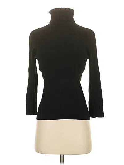 Pre-owned Dana Buchman 3/4 Sleeve Top Black Turtleneck Tops