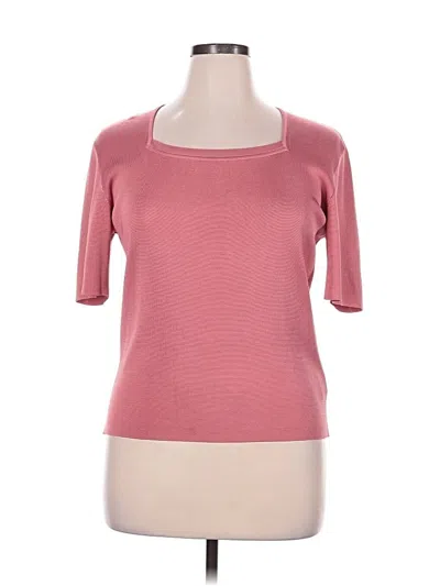 Pre-owned Dana Buchman 3/4 Sleeve Top Pink Scoop Neck Tops