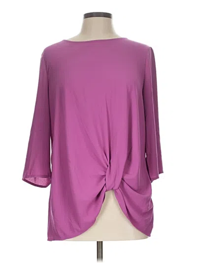 Pre-owned Dana Buchman 3/4 Sleeve Top Purple Boatneck Tops