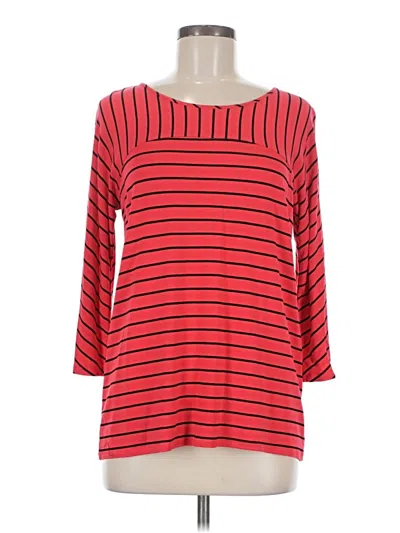 Pre-owned Dana Buchman 3/4 Sleeve Top Red Boatneck Tops