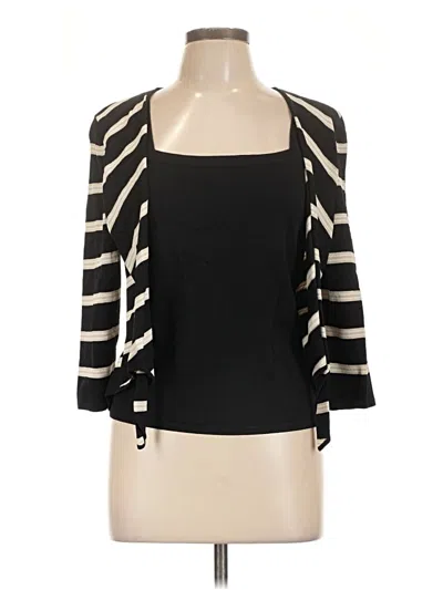 Pre-owned Dana Buchman 3/4 Sleeve T-shirt In Black