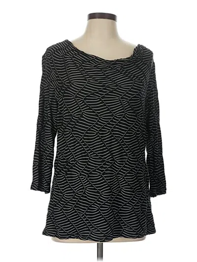 Pre-owned Dana Buchman 3/4 Sleeve T-shirt In Black