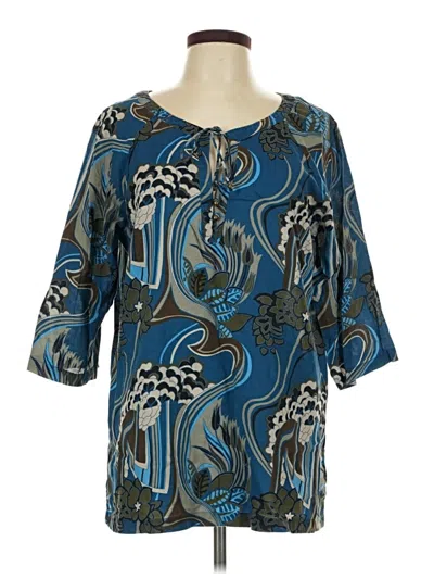 Pre-owned Dana Buchman 3/4 Sleeve T-shirt In Blue