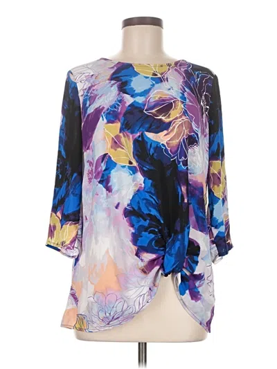 Pre-owned Dana Buchman 3/4 Sleeve T-shirt In Blue