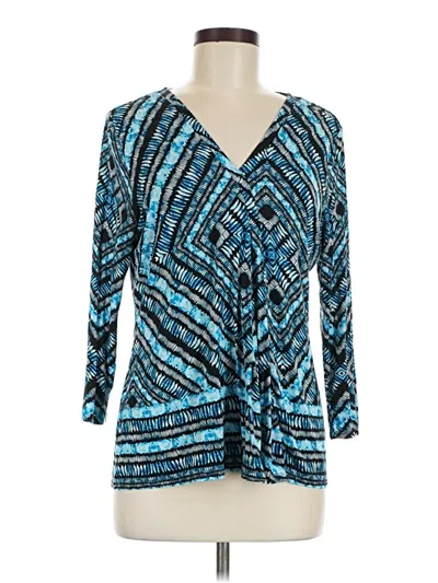 Pre-owned Dana Buchman 3/4 Sleeve T-shirt In Blue