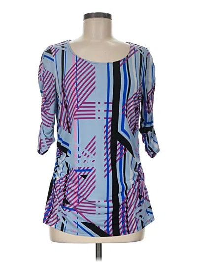 Pre-owned Dana Buchman 3/4 Sleeve T-shirt In Blue