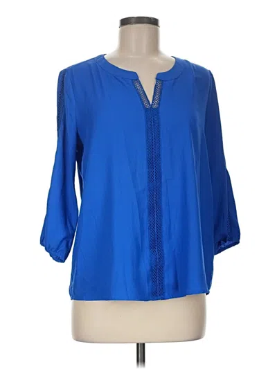 Pre-owned Dana Buchman 3/4 Sleeve T-shirt In Blue