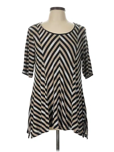 Pre-owned Dana Buchman 3/4 Sleeve T-shirt In Brown