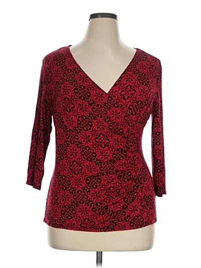 Pre-owned Dana Buchman 3/4 Sleeve T-shirt In Red
