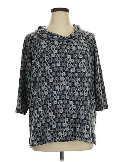 Pre-owned Dana Buchman 3/4 Sleeve T-shirt In Silver