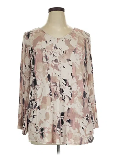 Pre-owned Dana Buchman 3/4 Sleeve T-shirt In Tan