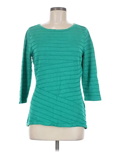 Pre-owned Dana Buchman 3/4 Sleeve T-shirt In Teal